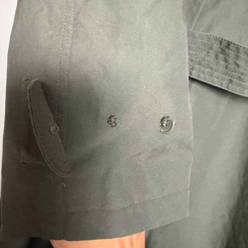 English Squire Mens Trench Coat Olive Green Belted Long Jacket Size 44R - Picture 6 of 8
